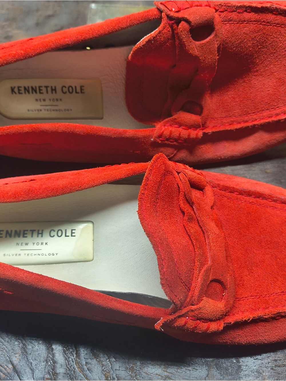 Kenneth Cole Men's Red Suede Penny Loafers
